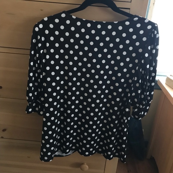 Black and white polka dot top. - Picture 3 of 3